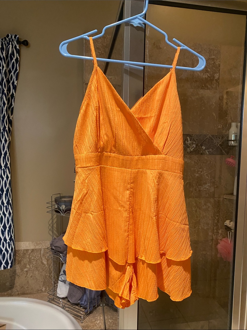 Bright Orange Tiered V-Neck Cami